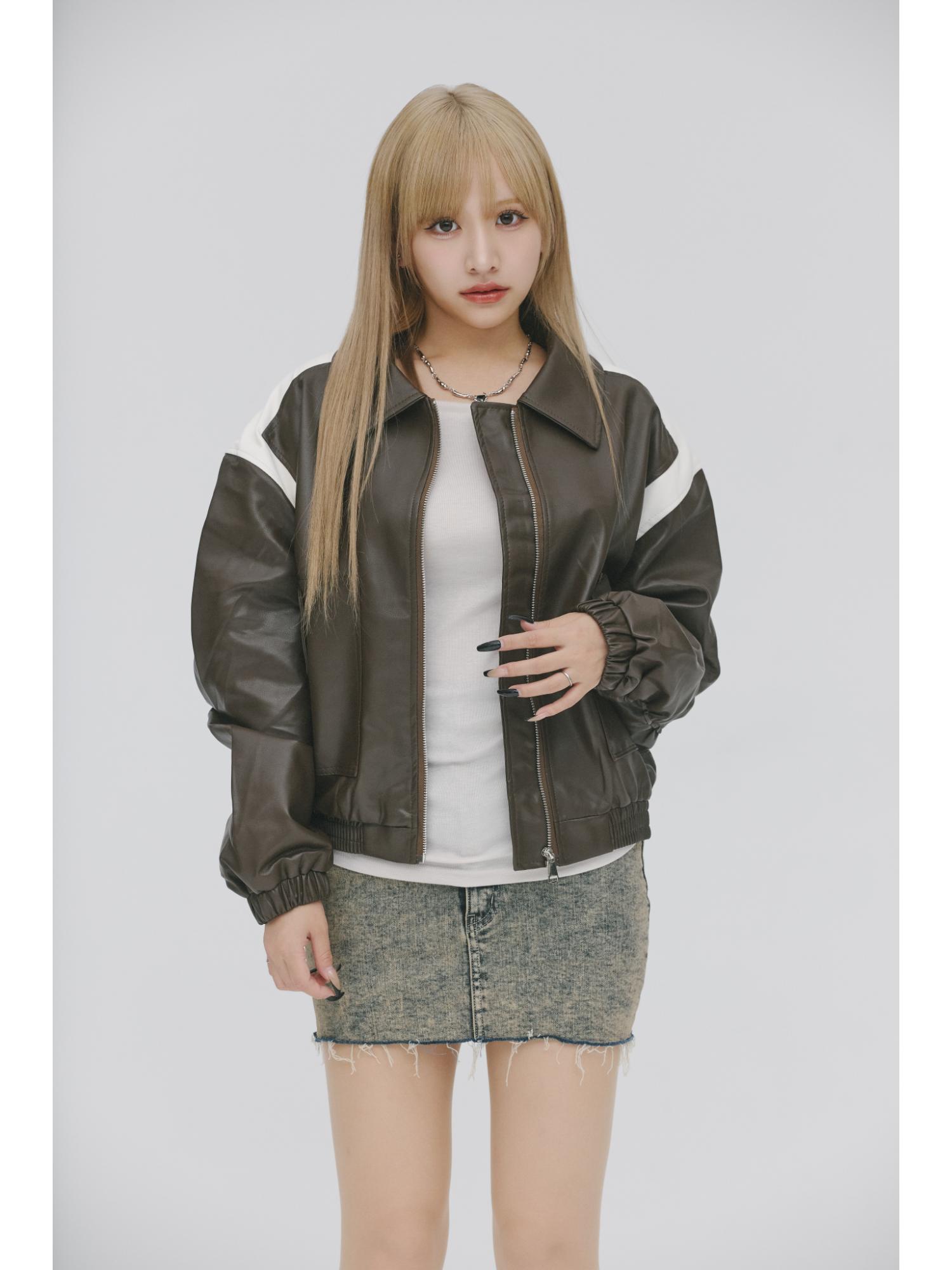 Synthetic Leather Blouson【MAYA select by Mililoa】