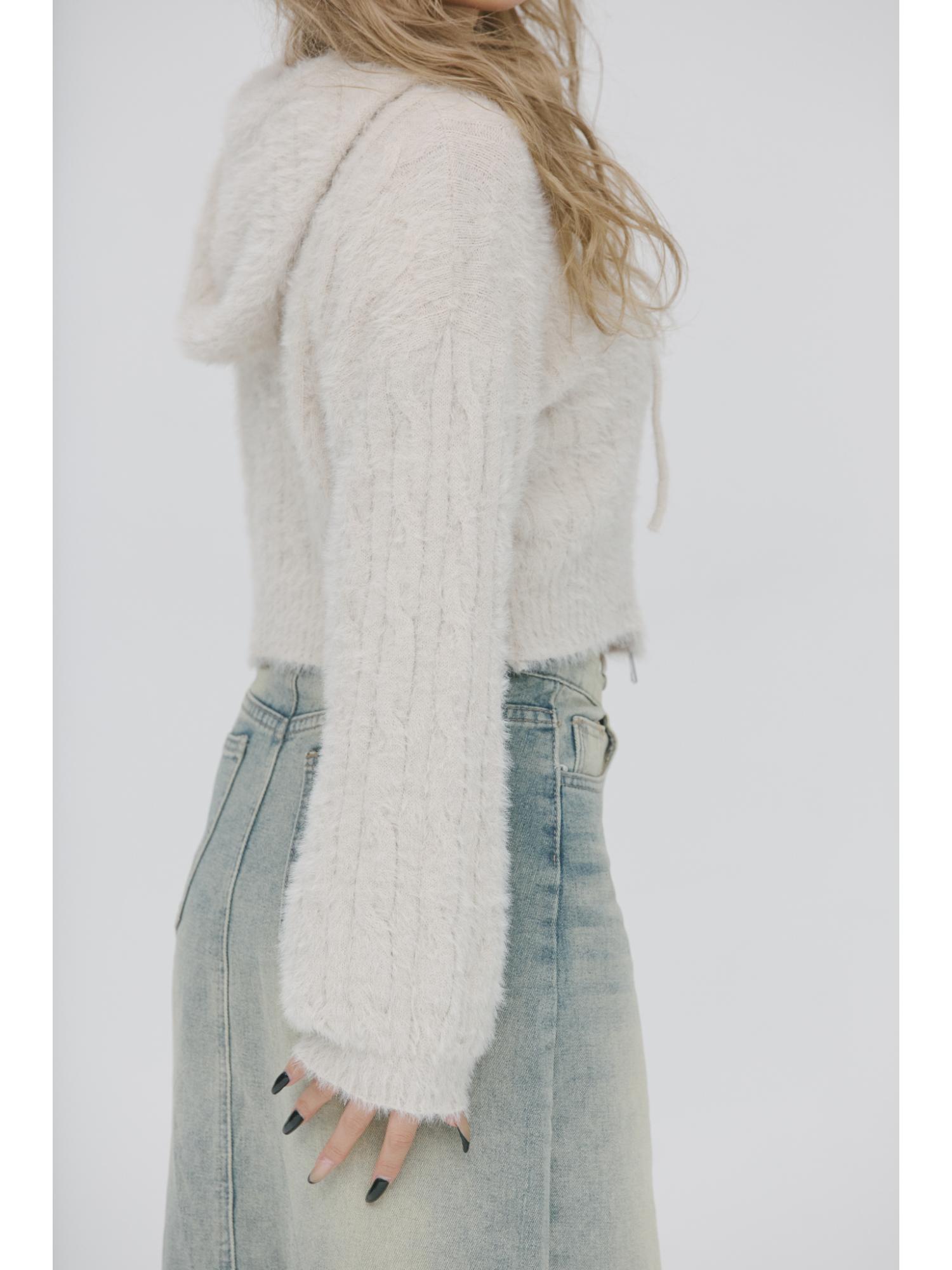 ZIP UP Shaggy KNIT【MAYA select by Mililoa】