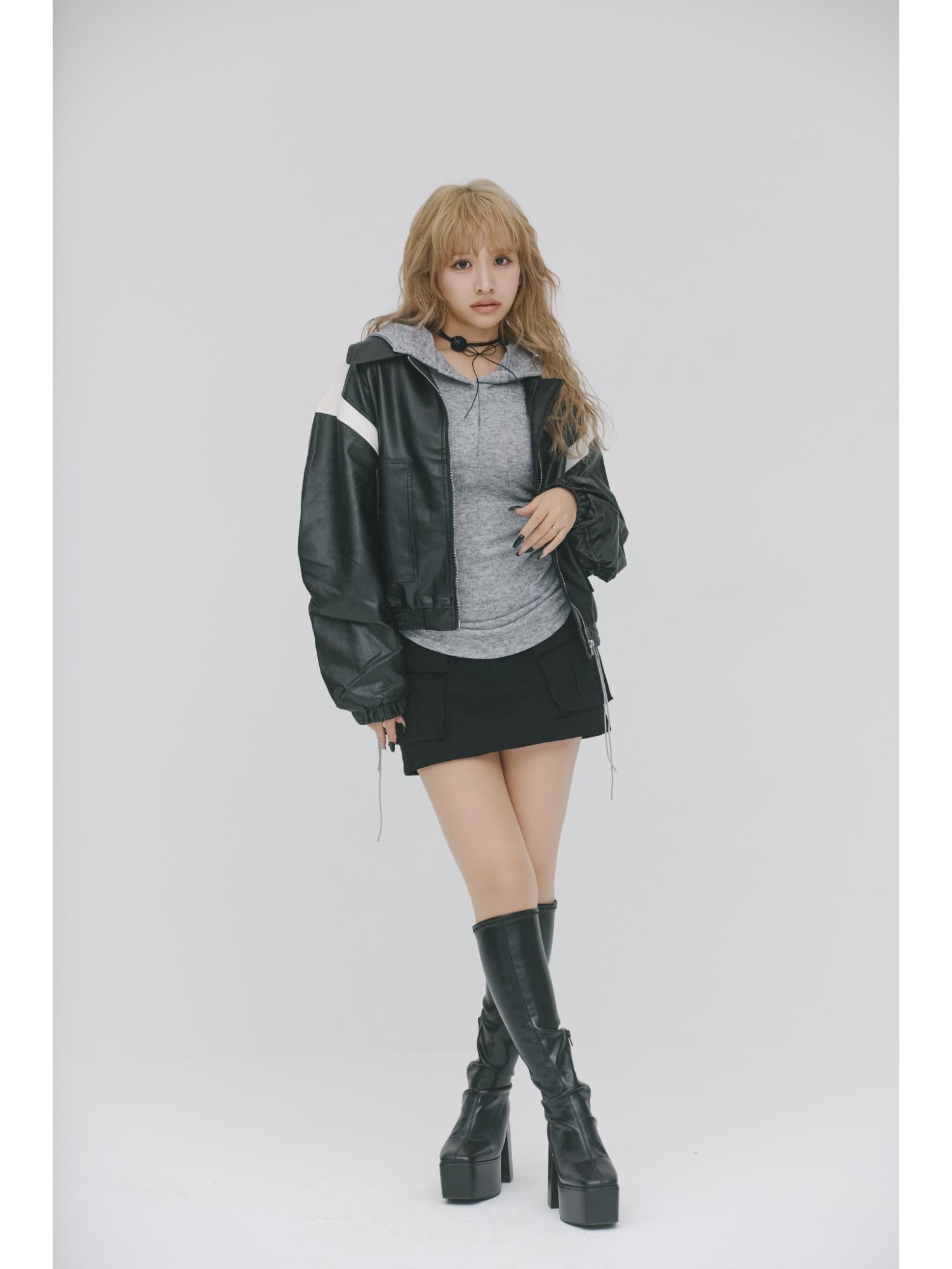 Synthetic Leather Blouson【MAYA select by Mililoa】