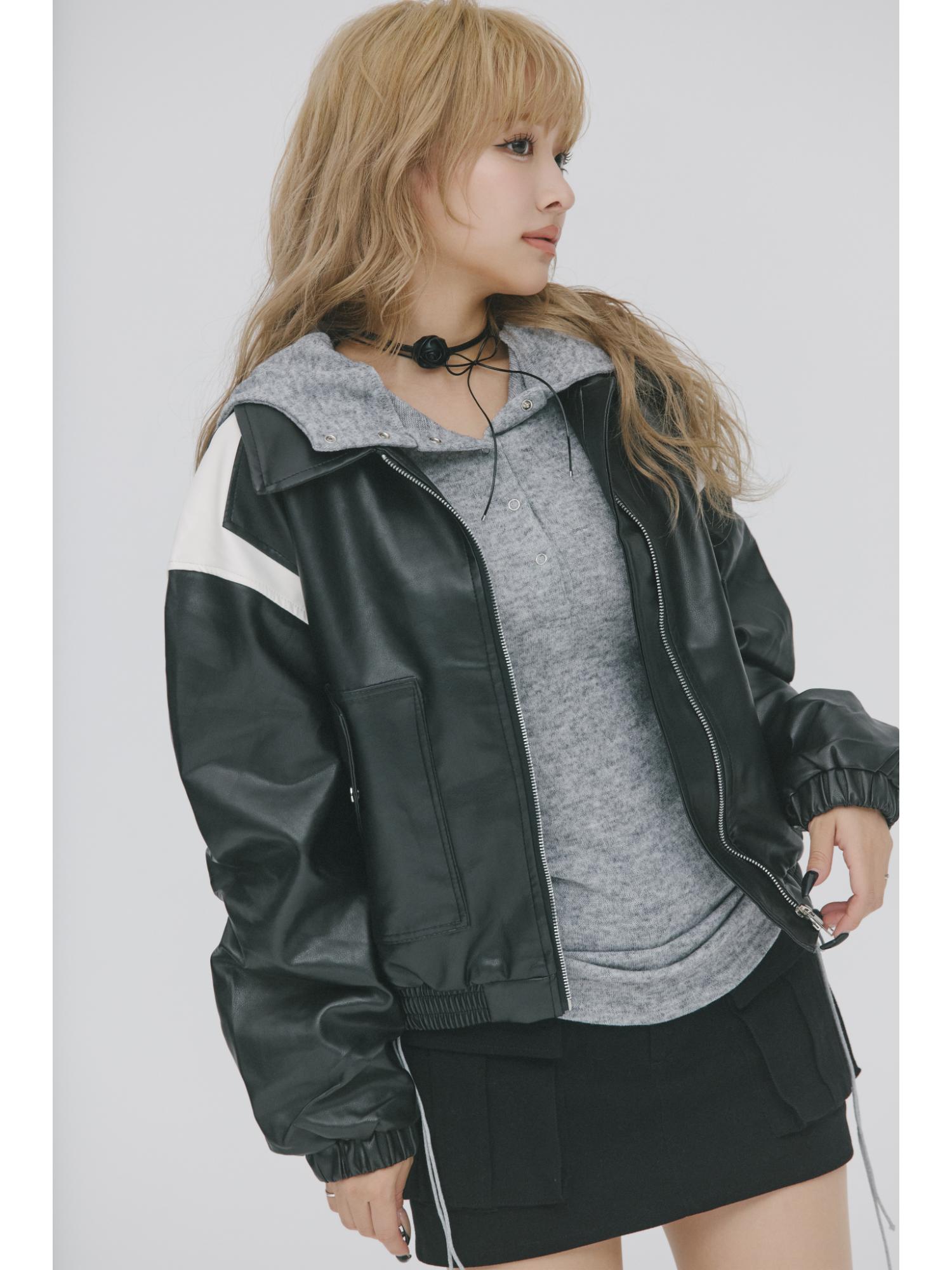 Synthetic Leather Blouson【MAYA select by Mililoa】