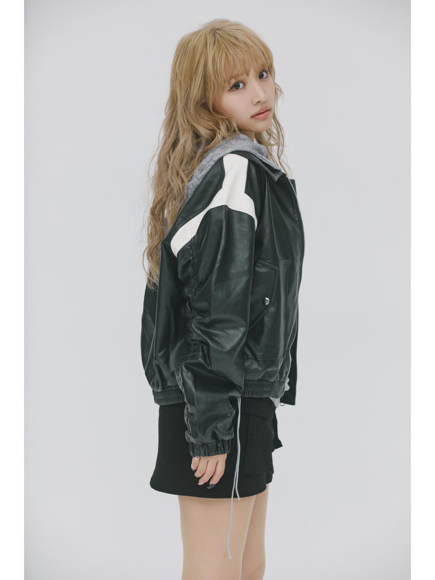 Synthetic Leather Blouson【MAYA select by Mililoa】