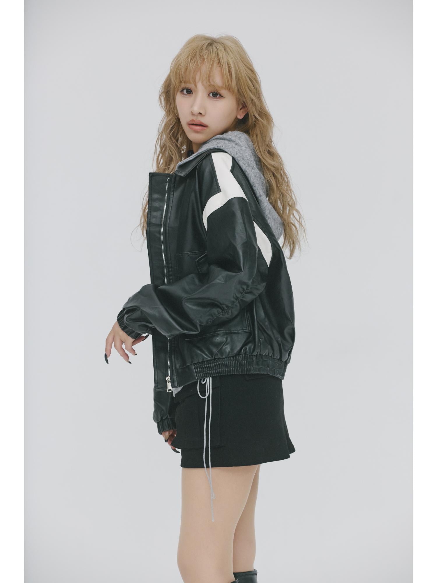 Synthetic Leather Blouson【MAYA select by Mililoa】