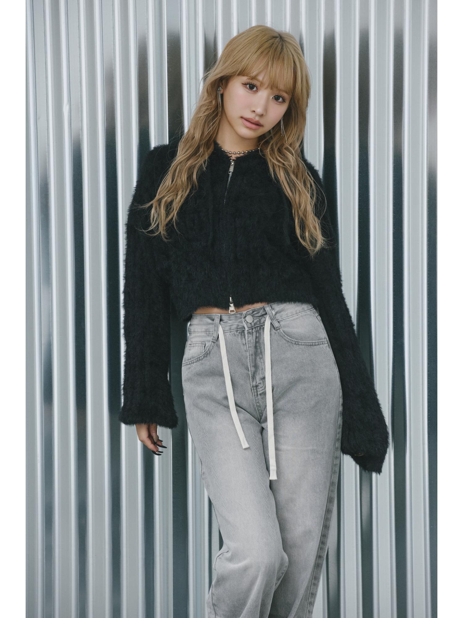 ZIP UP Shaggy KNIT【MAYA select by Mililoa】