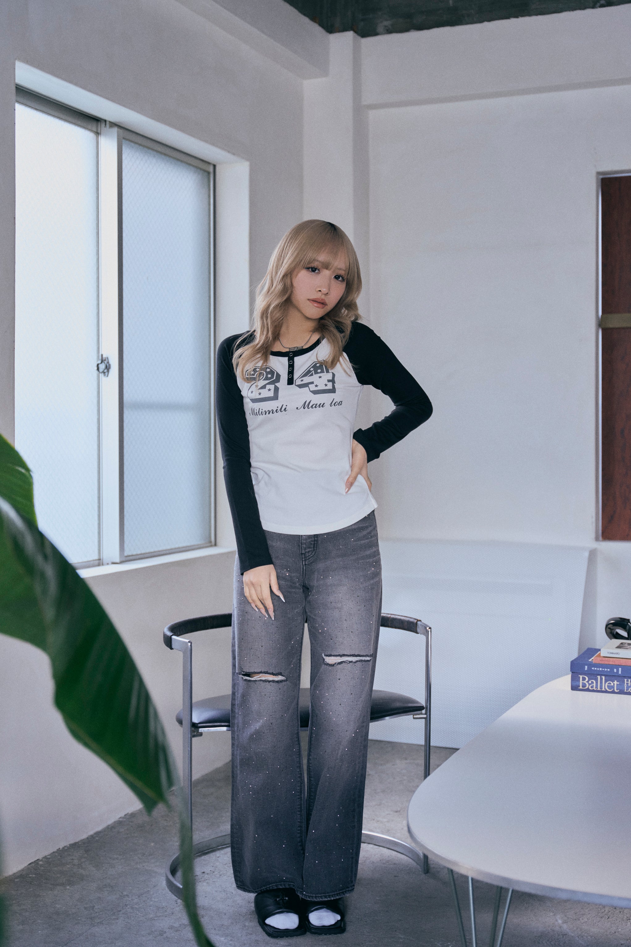 【NEW】Henley neck TOPS