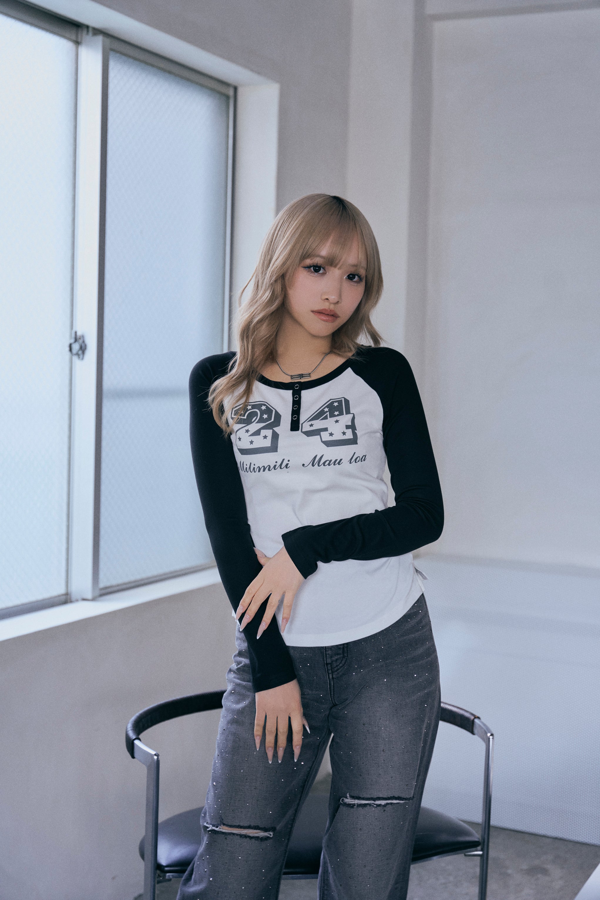 【NEW】Henley neck TOPS