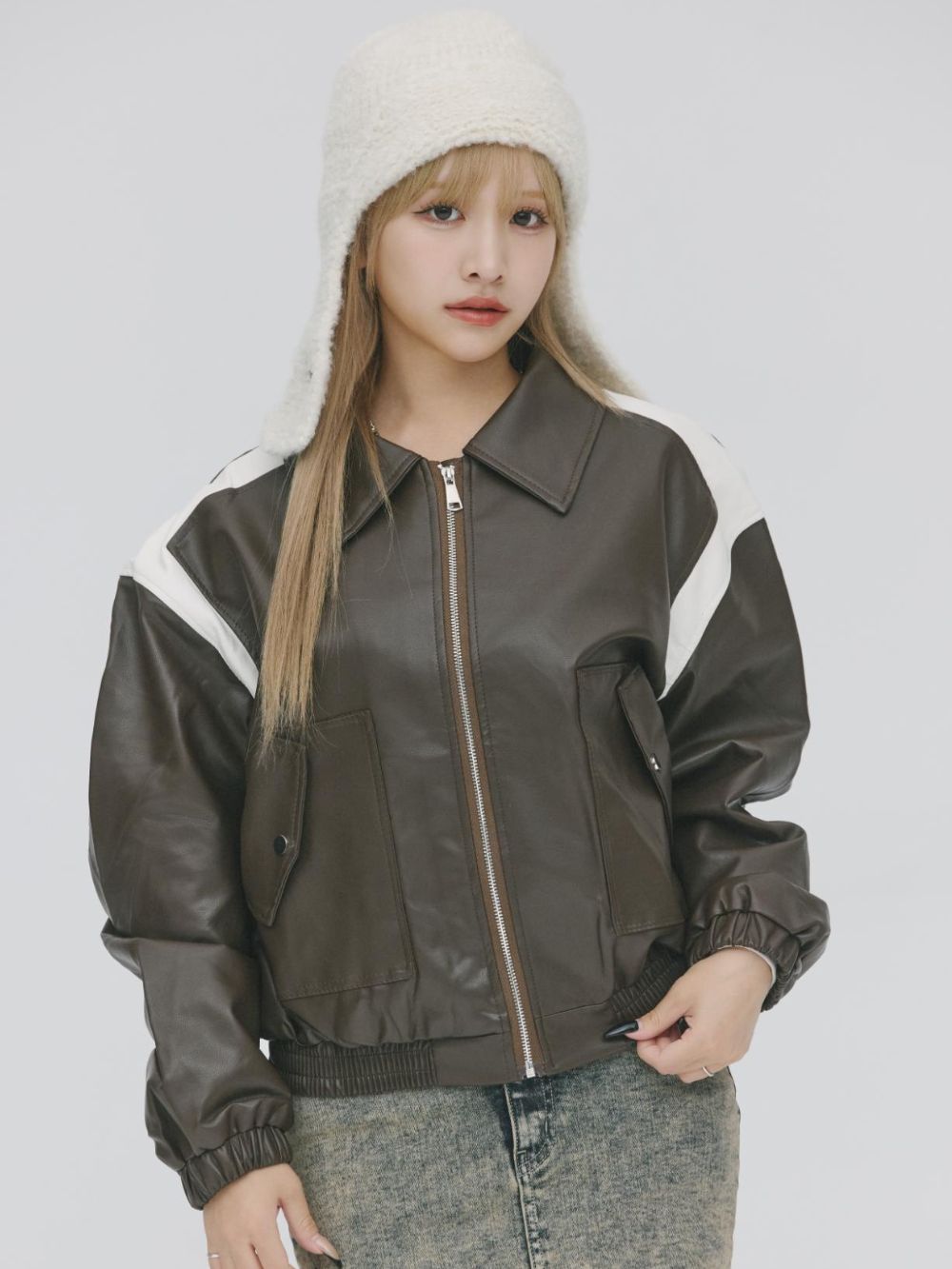 Synthetic Leather Blouson【MAYA select by Mililoa】