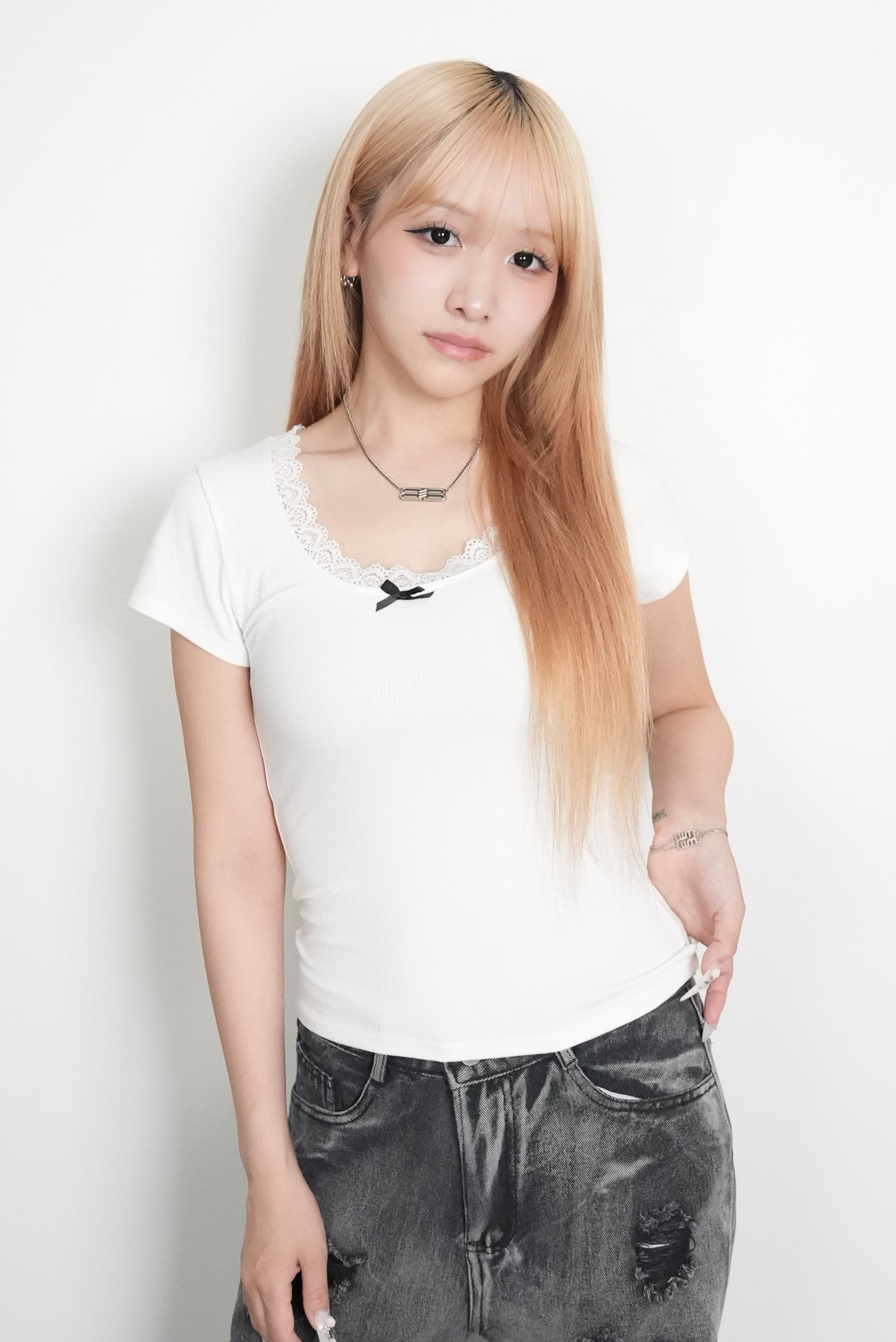 Ribbon Rib TEE【MAYA select by Mililoa】
