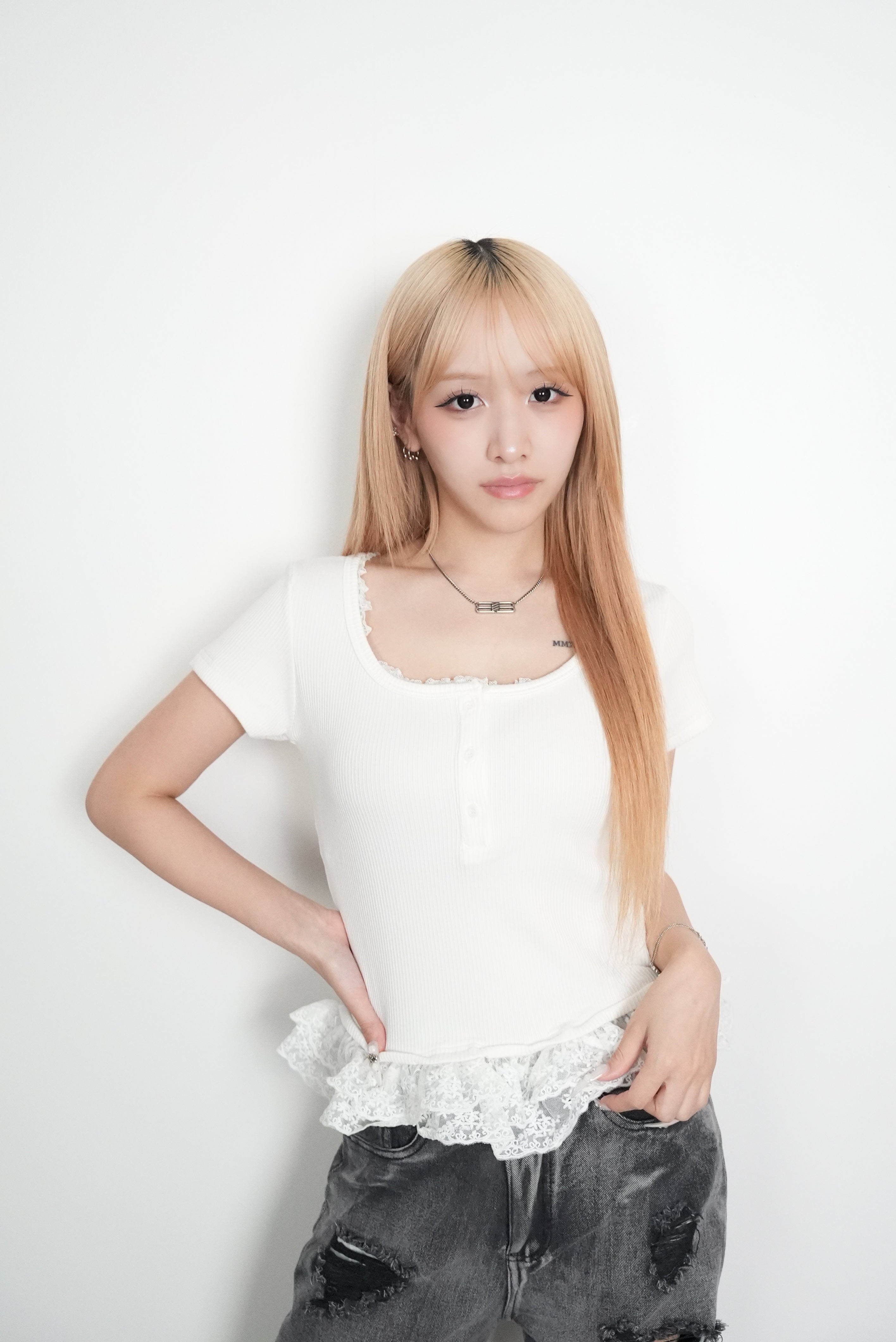 Rib Lace Layered TEE【MAYA select by Mililoa】