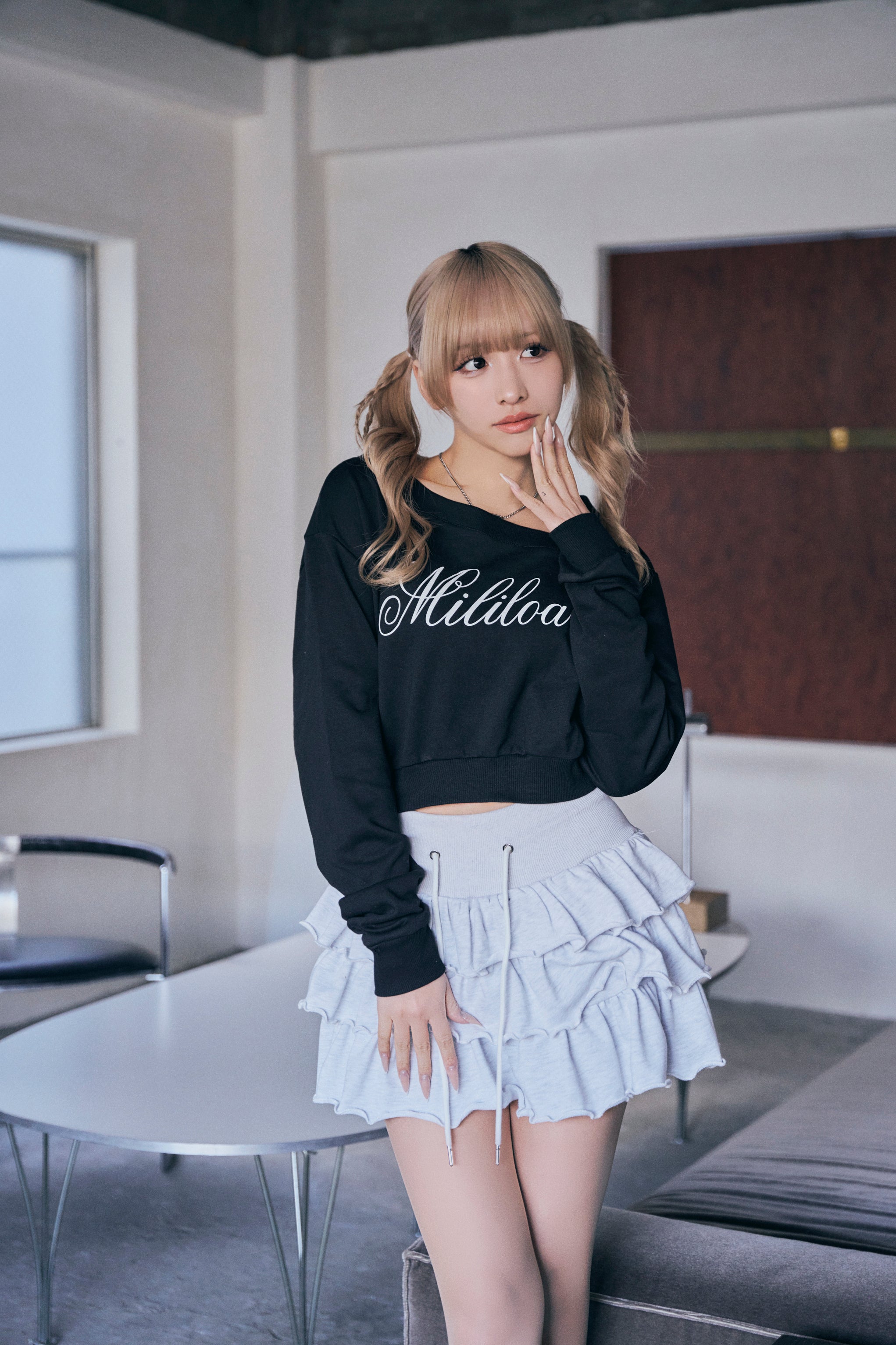 One shoulder Logo Sweat