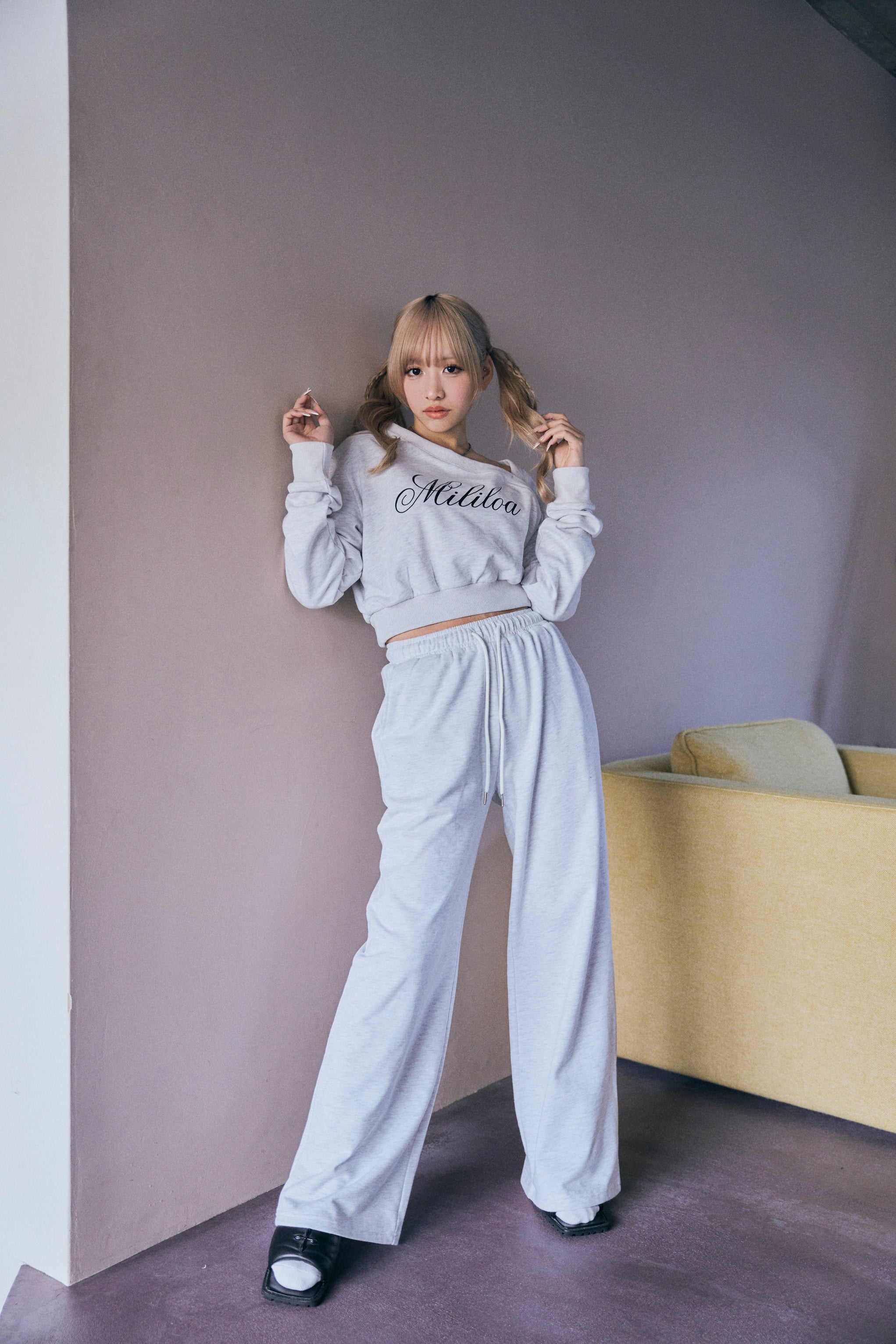 One shoulder Logo Sweat