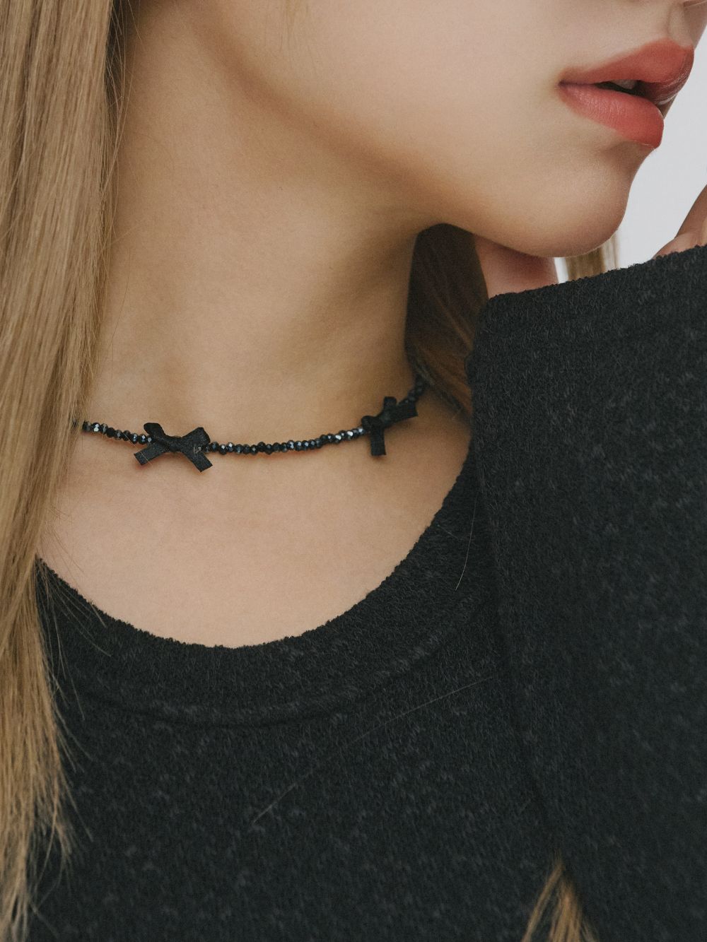 【予約】Black Ribbon Necklace【MAYA select by Mililoa】