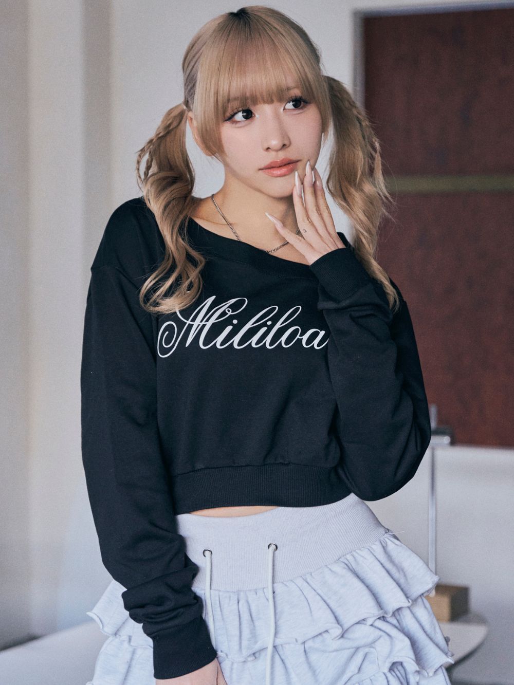 One shoulder Logo Sweat
